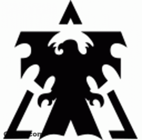Black And White Silhouette Of Bird With Star GIF
