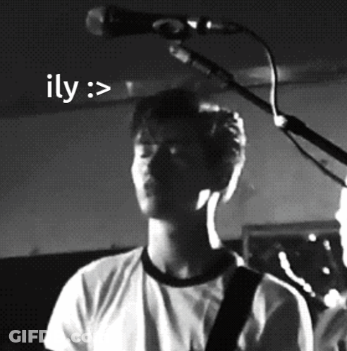 Black And White Singing Into Microphone With Ily GIF
