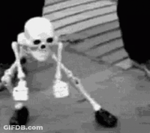 Black And White Skeleton Dancing GIF