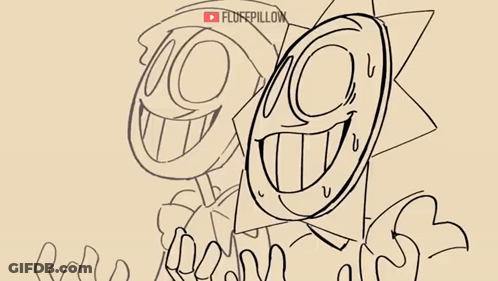 Black And White Skeleton With Cartoon Character Purple Eye GIF