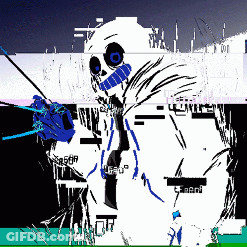 Black And White Skeleton With Error GIF