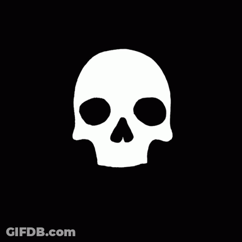Black And White Skull Drawing With Gray Background GIF