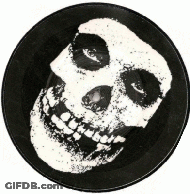 Black And White Skull On Plate GIF