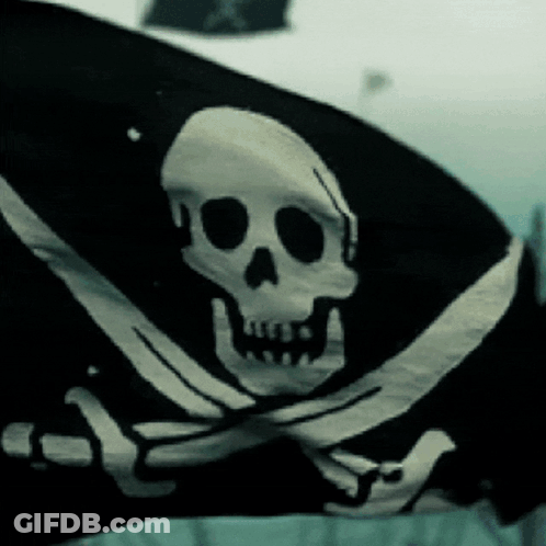 Black And White Skull Pirate Flag GIF