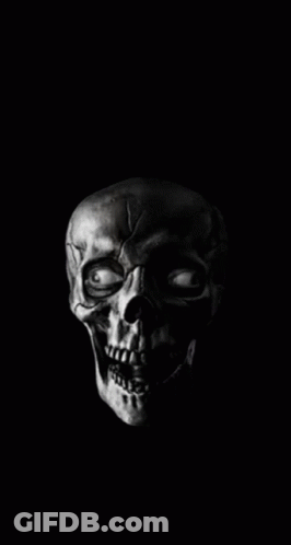 Black And White Skull With Mouth Open GIF