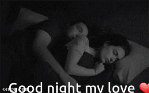 Black And White Sleeping Couple Good Night My Love GIF