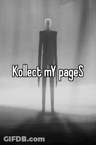 Black And White Slender Man Collect My Pages GIF