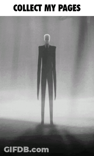 Black And White Slender Man Collect My Pages GIF