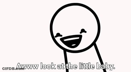 Black And White Smiley Saying And Now Look At The Big Baby GIF