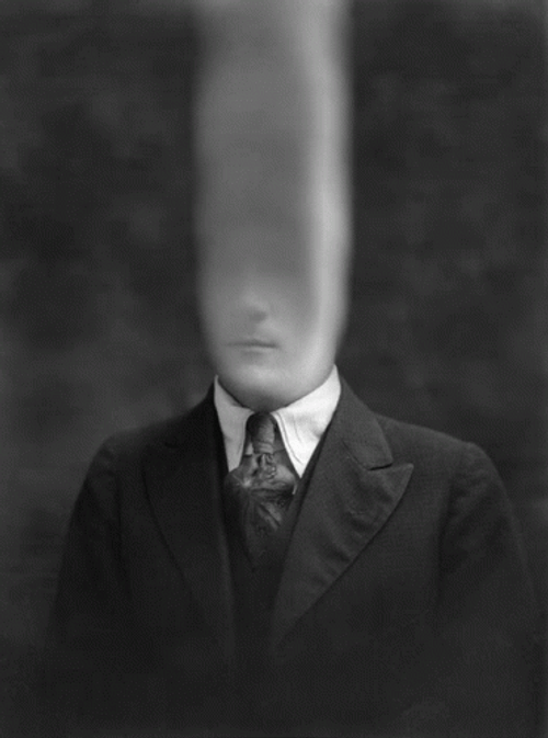Black And White Smokin Head GIF