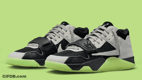 Black And White Sneakers With Glow In The Dark Sole GIF