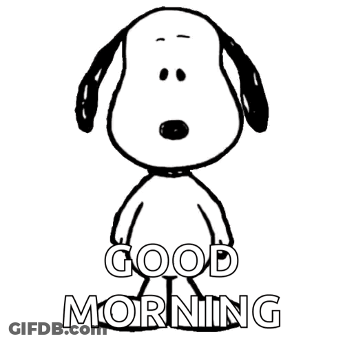 Black And White Snoopy Saying Good Morning GIF