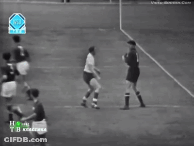 Black And White Soccer Game 1950 GIF