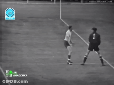 Black And White Soccer Game 1950 GIF