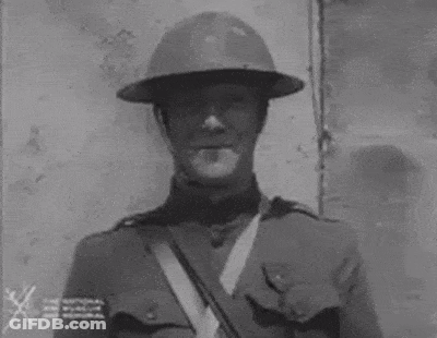 Black And White Soldier Saluting In Helmet GIF