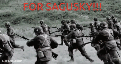 Black And White Soldiers For Sagusky GIF