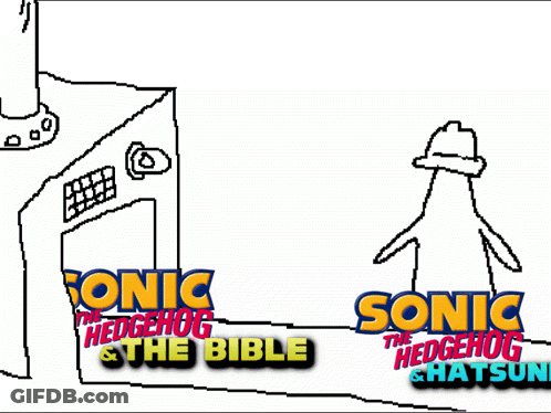 Black And White Sonic And Bible GIF