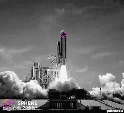 Black And White Space Shuttle Launch Sphere Finance GIF