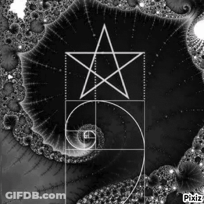 Black And White Spiral With Pentagram GIF