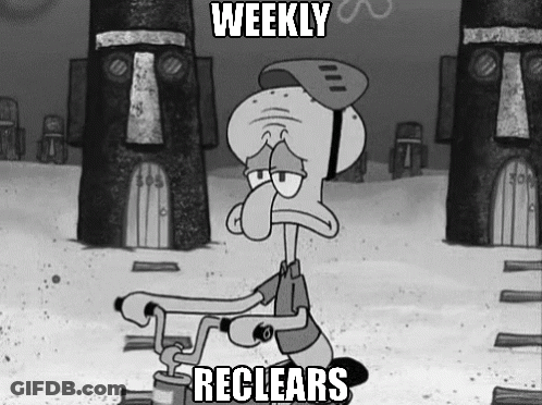 Black And White Squidward Says Weekly Recclears GIF