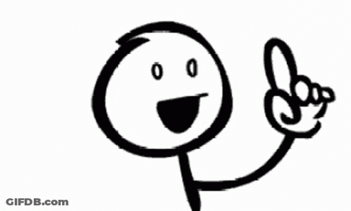 Black And White Stick Figure Making Peace Sign GIF