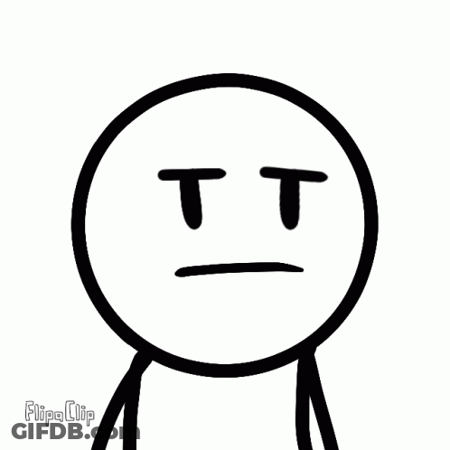 Black And White Stick Figure Serious Face GIF