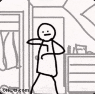 Black And White Stick Figure Standing In Room GIF