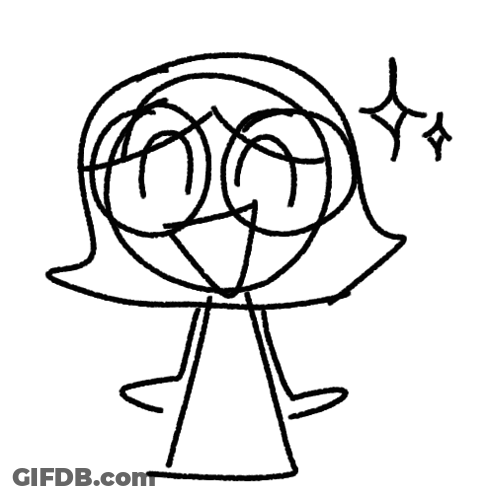 Black And White Stick Figure With Glasses And Star In Eye GIF
