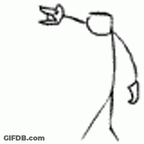 Black And White Stick Figure With Horns GIF