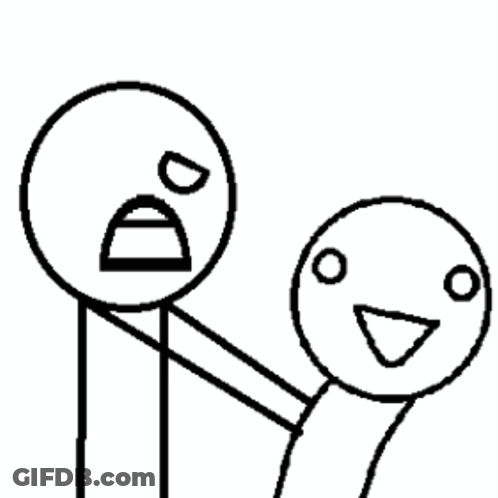 Black And White Stick Figures One With DD Face GIF