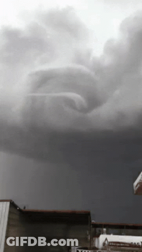 Black And White Stormy Sky With Volvo Sign GIF