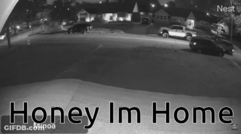 Black And White Street Honey Im Home GIF