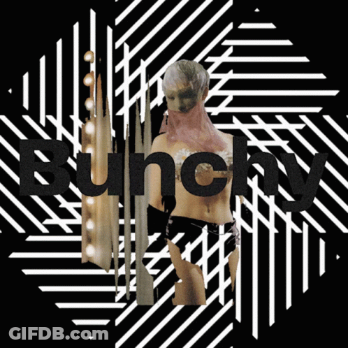 Black And White Striped Background With Bunchy GIF