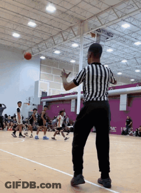 Black And White Striped Referee Watching Basketball GIF