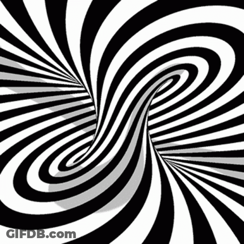 Black And White Striped Swirl Optical Illusion GIF