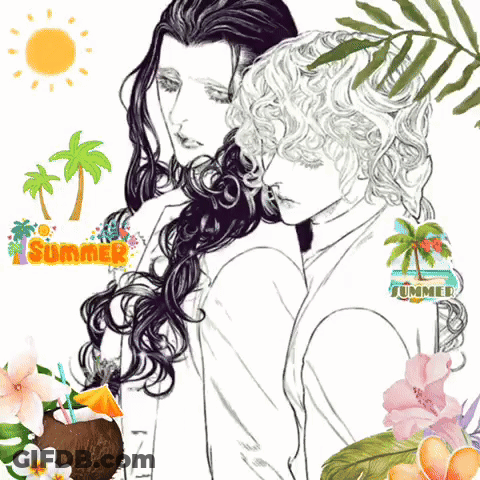 Black And White Summer Drawing GIF