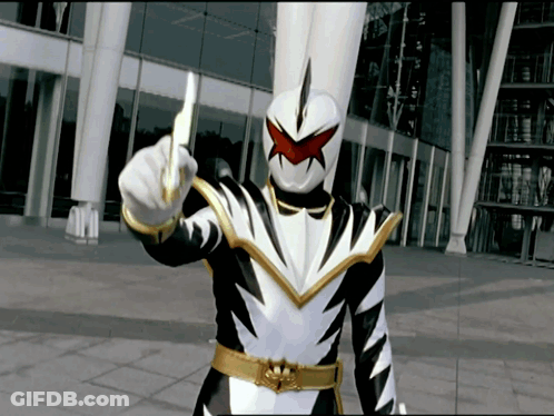Black And White Superhero Holding Knife GIF