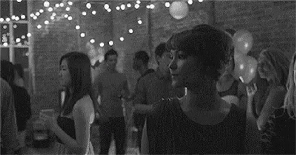 Black And White Surprise Kiss GIF