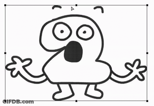 Black And White Surprised Cartoon Character GIF