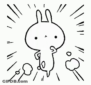 Black And White Surprised Rabbit GIF
