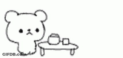 Black And White Teddy Bear And Plane GIF