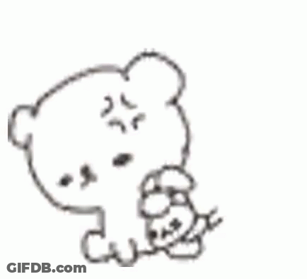 Black And White Teddy Bear Holding Rabbit GIF