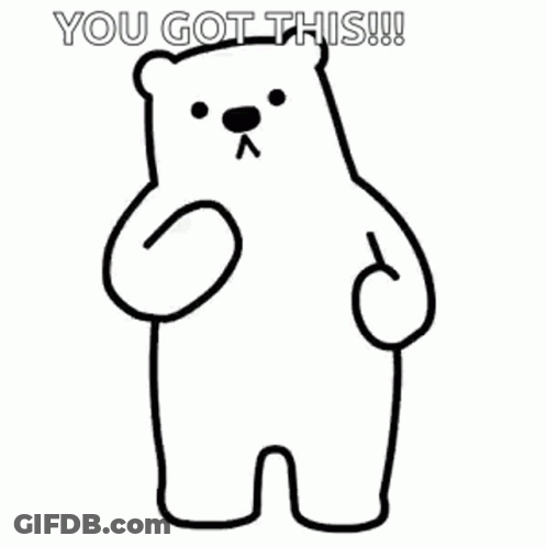 Black And White Teddy Bear Saying You Got This GIF