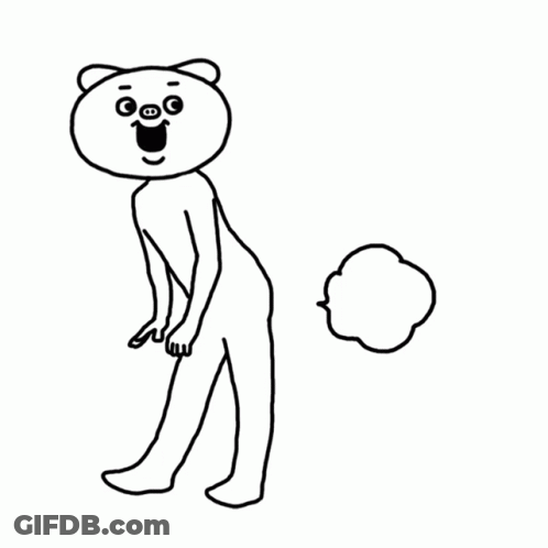 Black And White Teddy Bear With Speech Bubble GIF