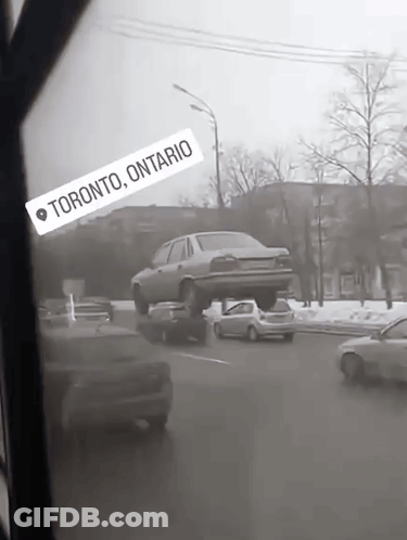 Black And White Toronto Ontario Street Scene GIF