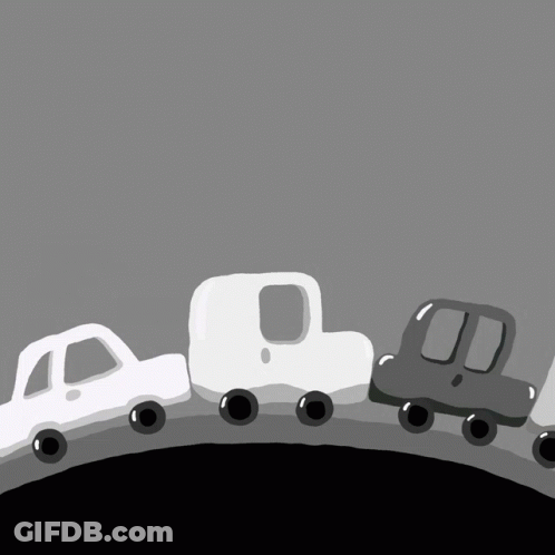 Black And White Traffic Jam Saying Hate Traffic GIF