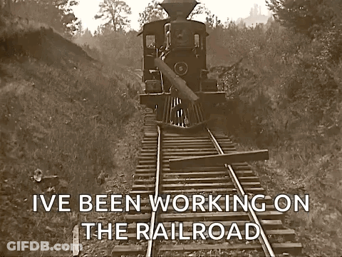 Black And White Train Ive Been Working On The Railroad GIF
