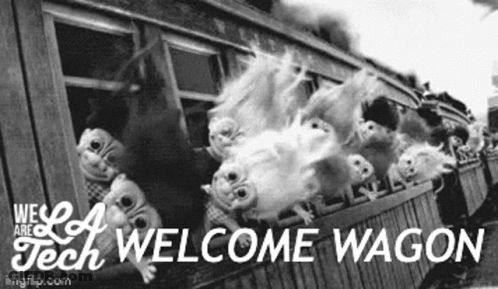 Black And White Train With Dolls GIF