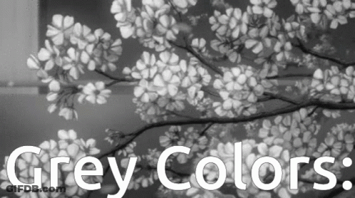 Black And White Tree With Flowers And Grey Colors GIF