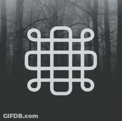 Black And White Trees With White Symbol GIF